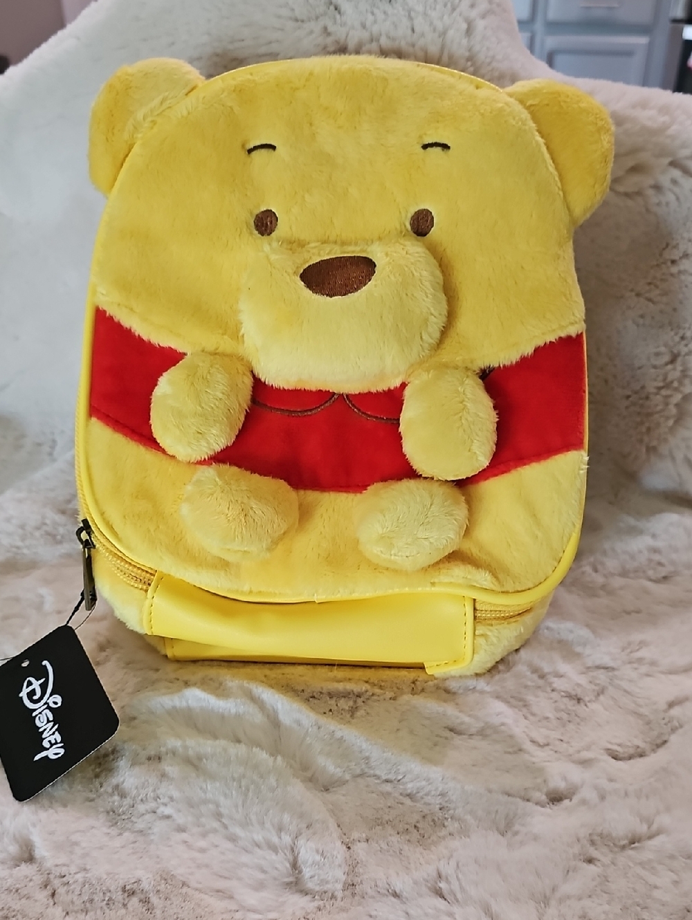 Disney Plush Winnie the Pooh Makeup Bag in Yellow & Red